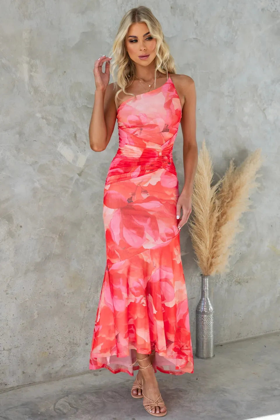 Chandra strapless maxijurk met bloemenprint voor dames