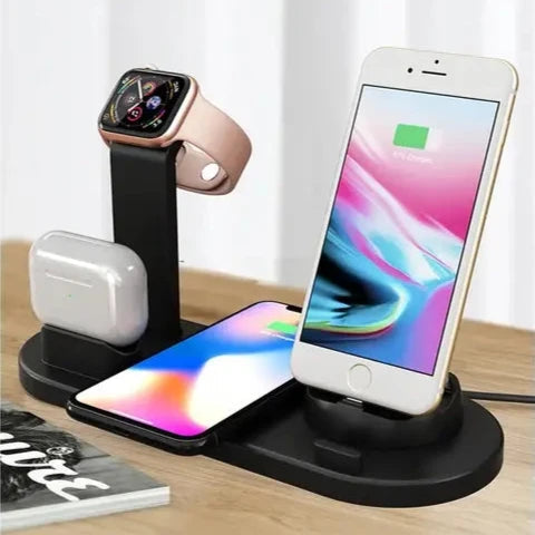 Draadloos oplaadstation voor telefoon, smartwatch en oordopjes