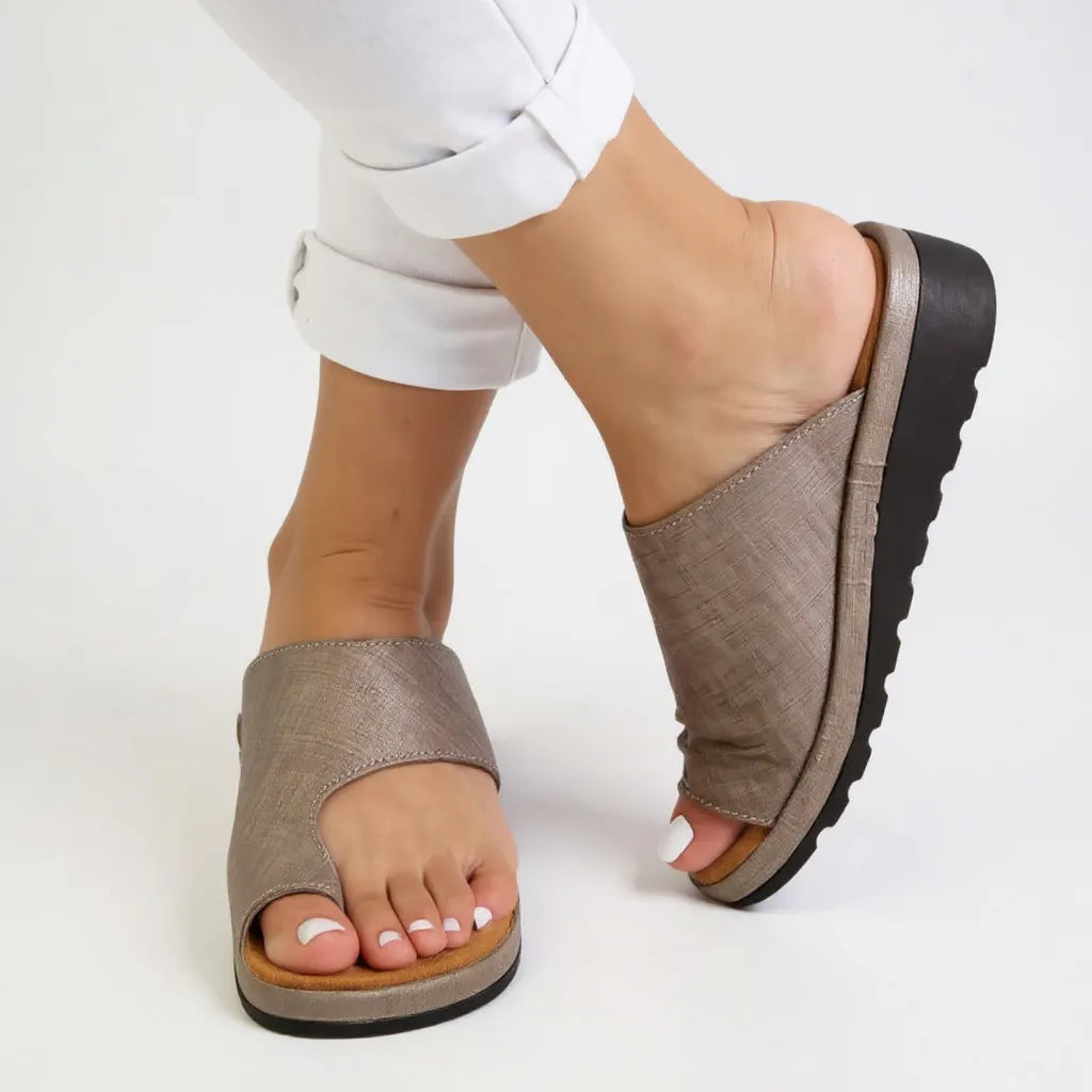 Cleo damesplateausandalen met open neus