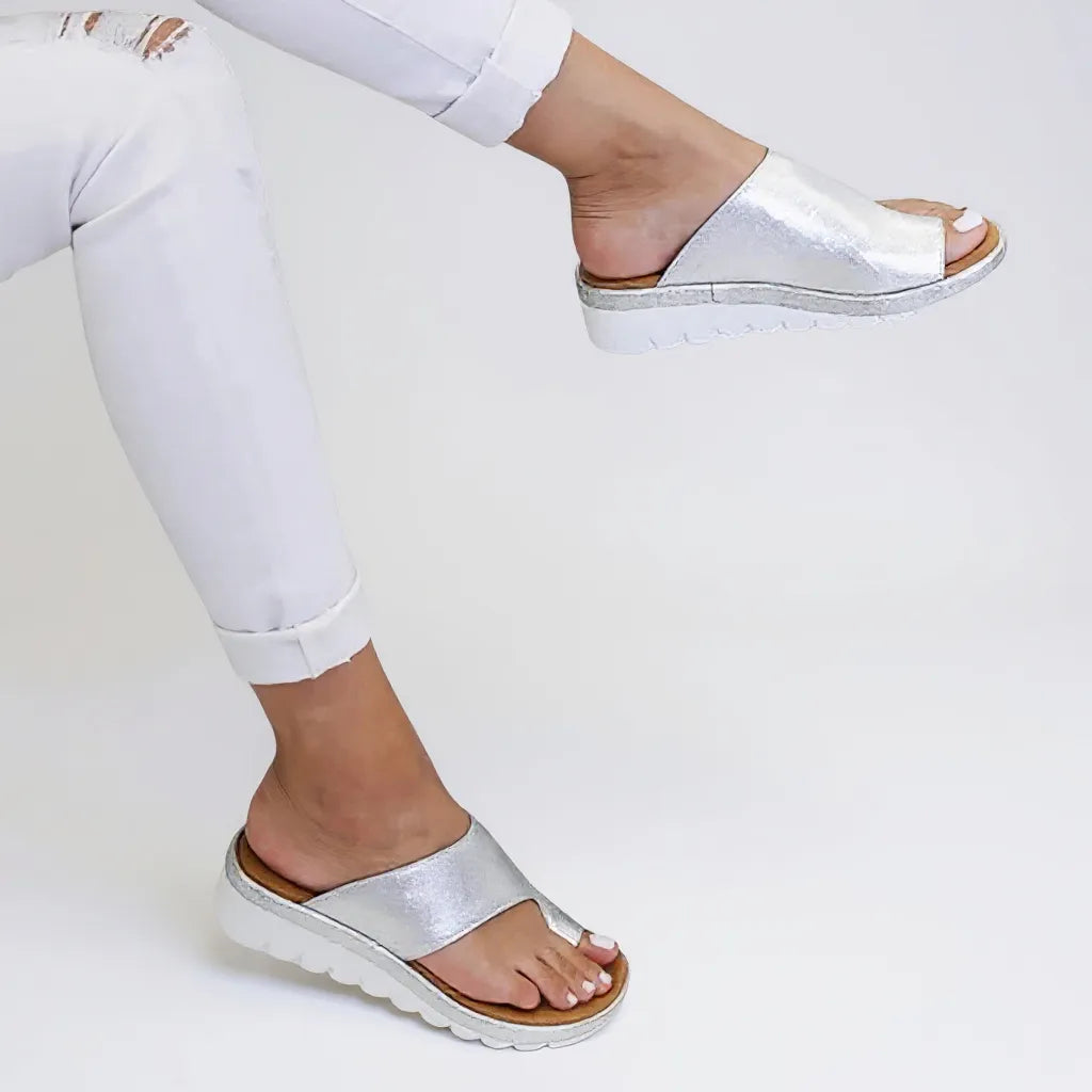 Cleo damesplateausandalen met open neus