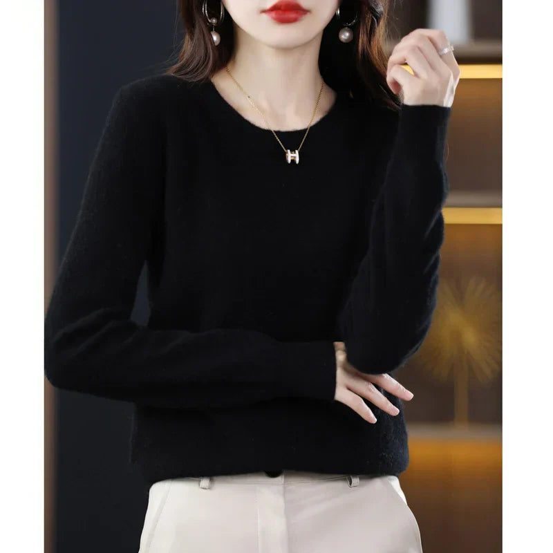 Cashmere trui met ronde hals voor dames