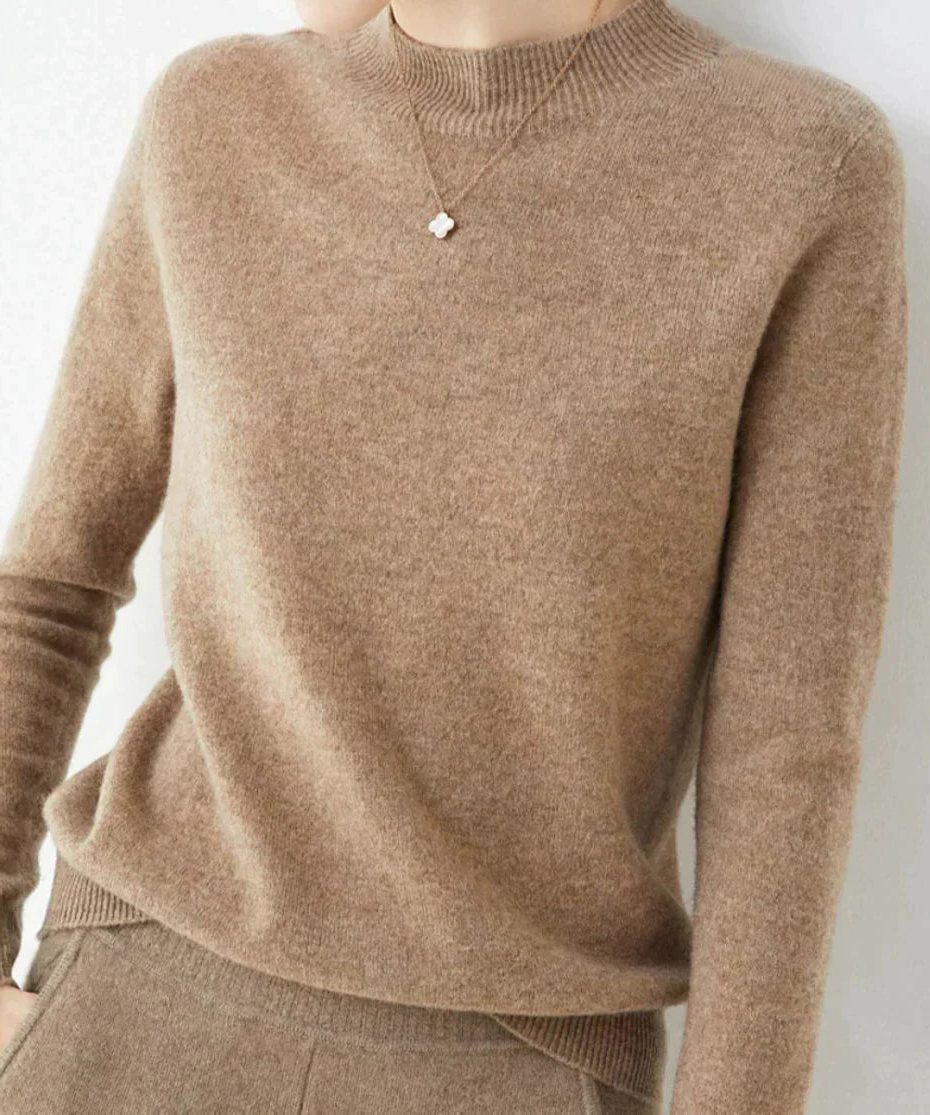 Cashmere trui met ronde hals voor dames