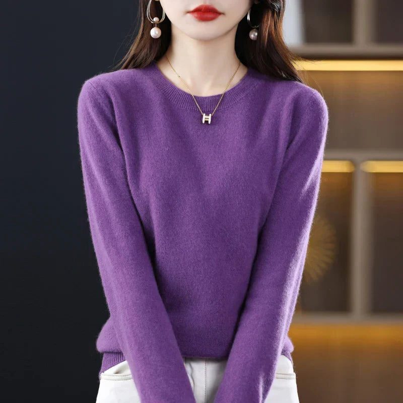 Cashmere trui met ronde hals voor dames