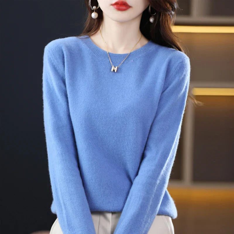 Cashmere trui met ronde hals voor dames