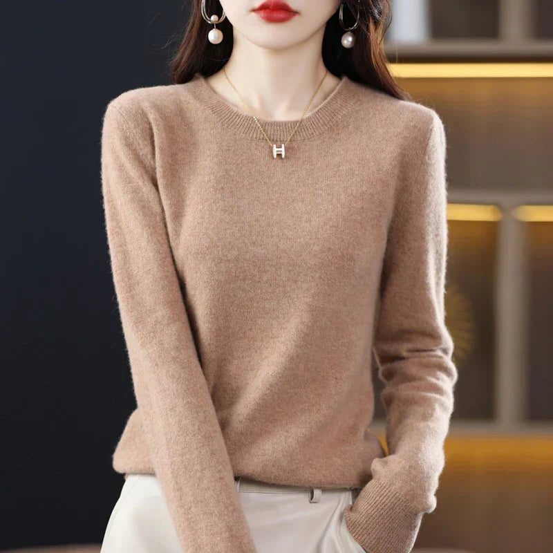 Cashmere trui met ronde hals voor dames
