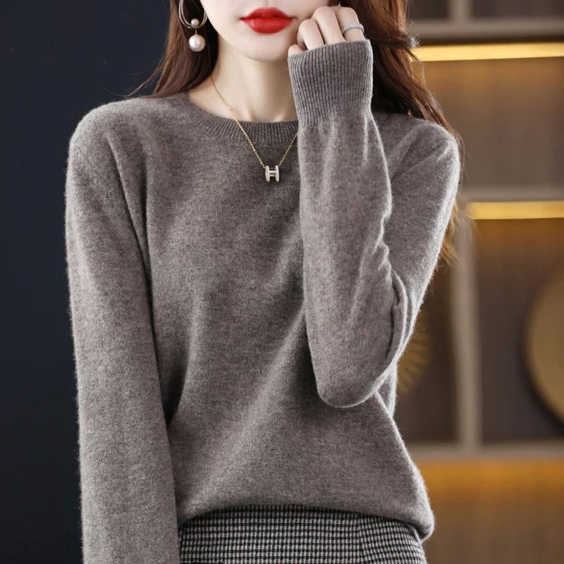 Cashmere trui met ronde hals voor dames