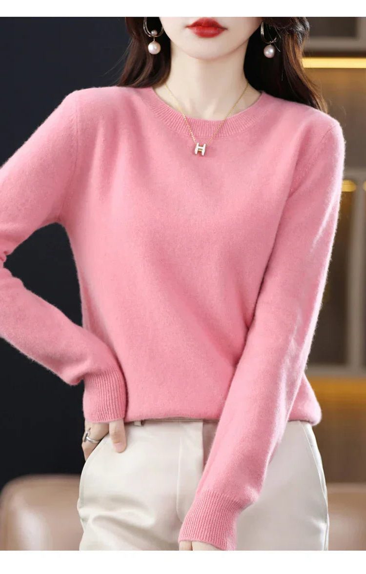 Cashmere trui met ronde hals voor dames