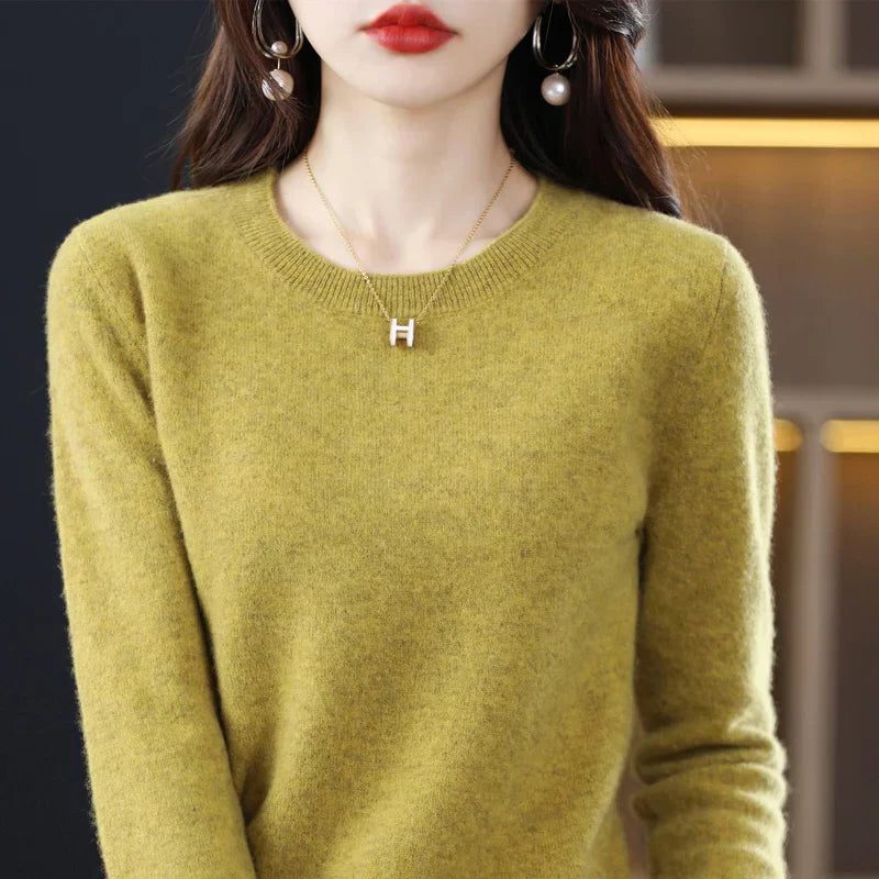 Cashmere trui met ronde hals voor dames