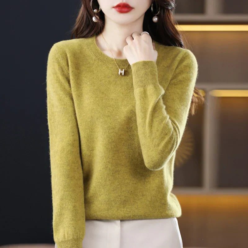 Cashmere trui met ronde hals voor dames