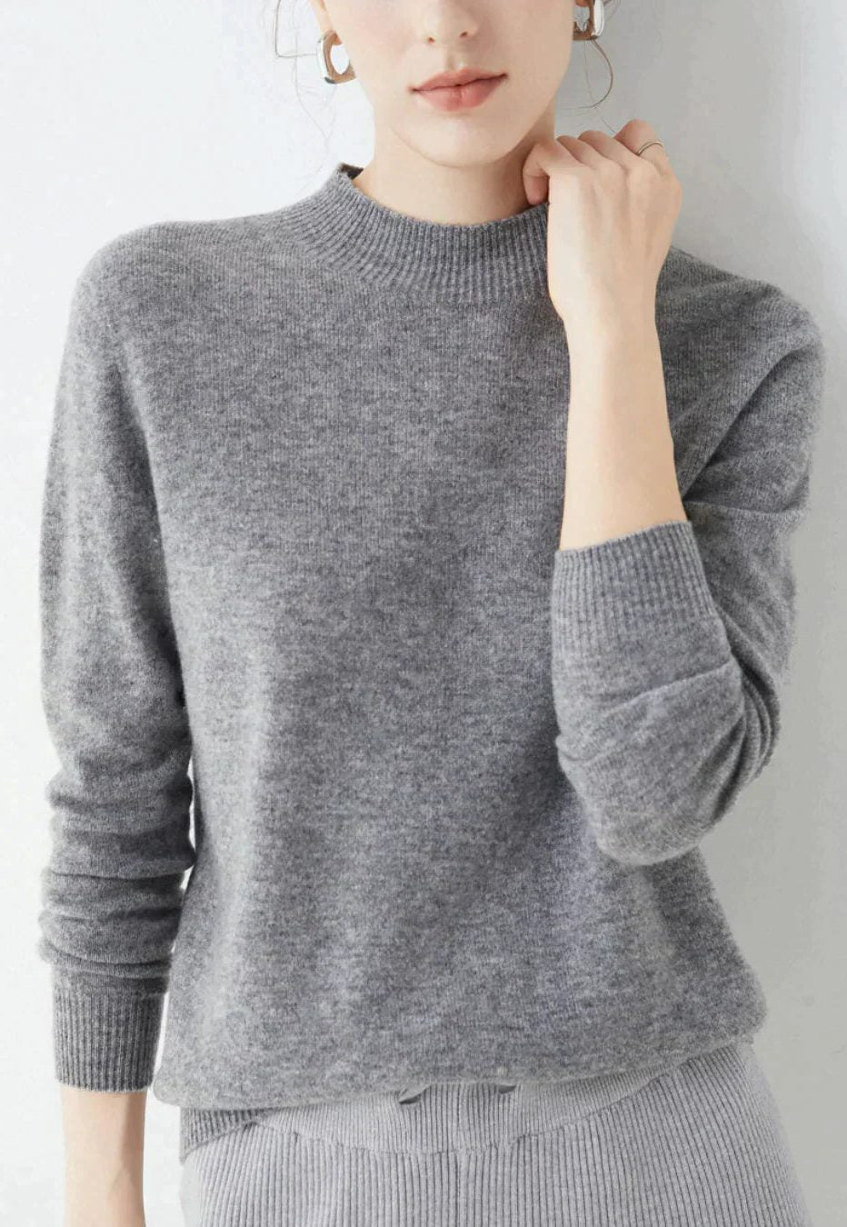 Cashmere trui met ronde hals voor dames