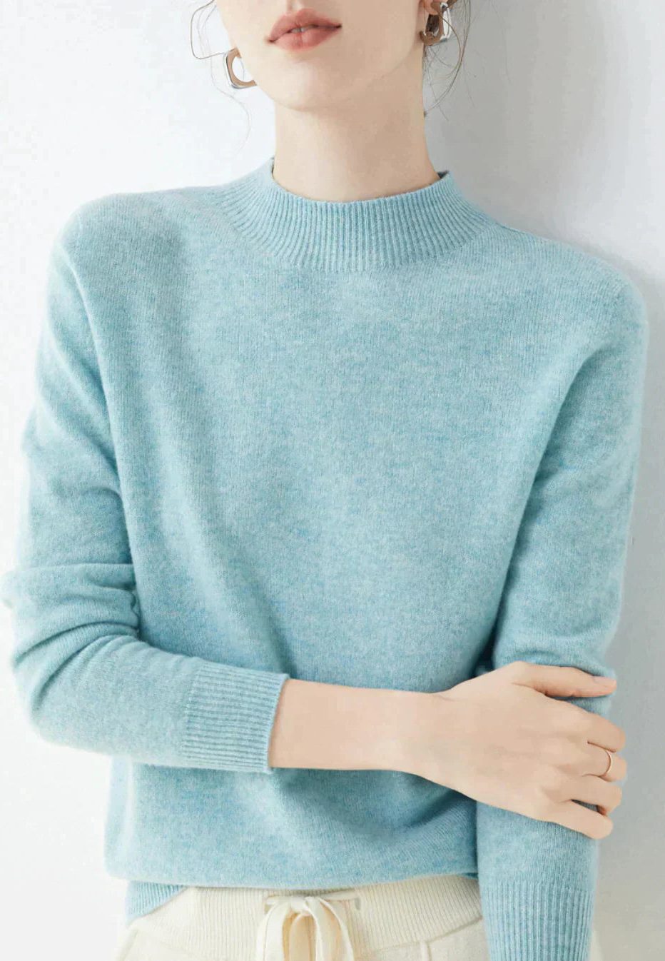Cashmere trui met ronde hals voor dames
