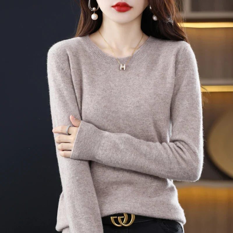 Cashmere trui met ronde hals voor dames