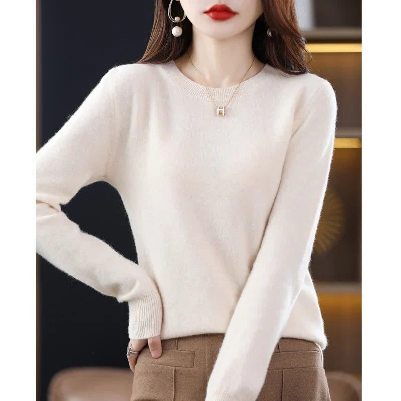 Cashmere trui met ronde hals voor dames