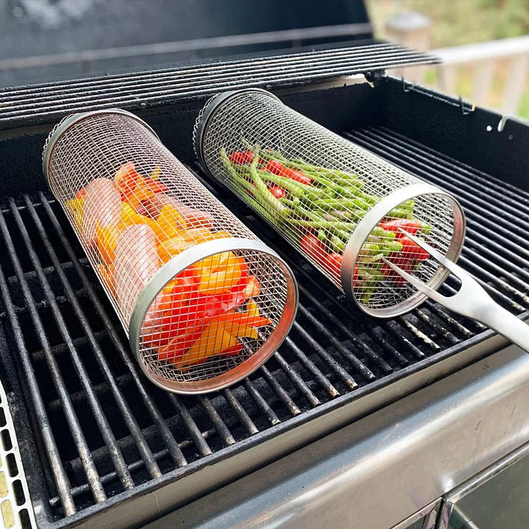 Roterende BBQ Basket van Roestvrij Staal