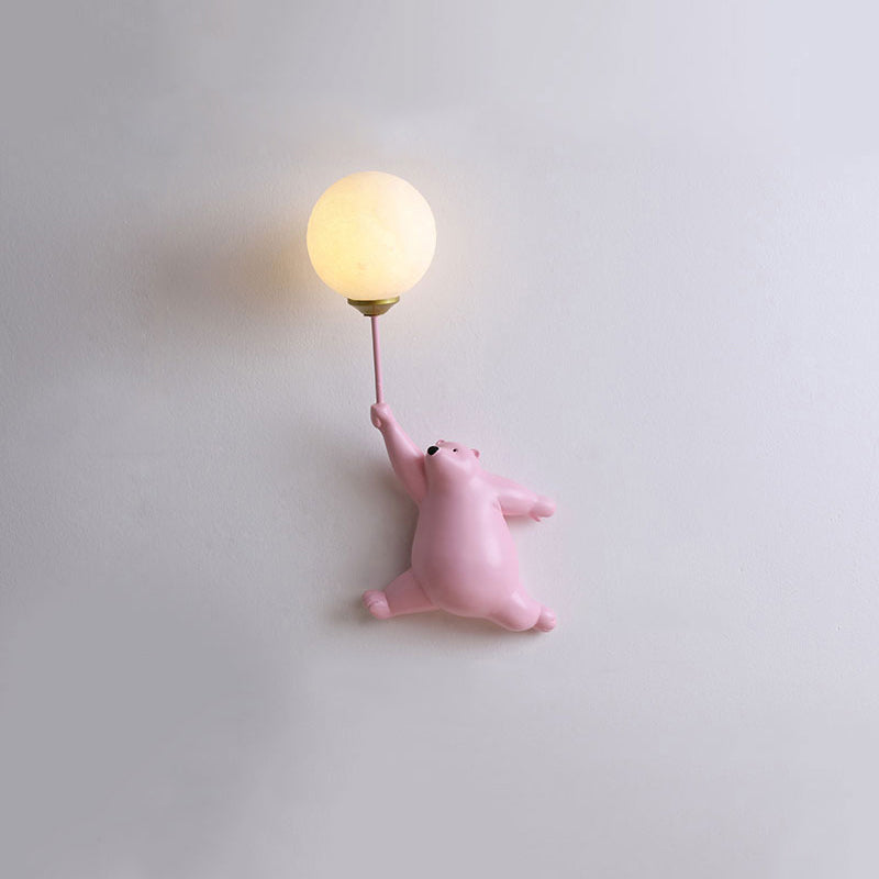 Schattige Beer Wandlamp met Decoratief Ballonlicht voor Kinderkamer
