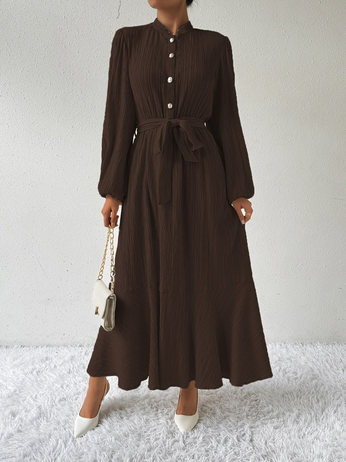 Stijlvolle Boho Maxi Jurk Met lange Mouwen