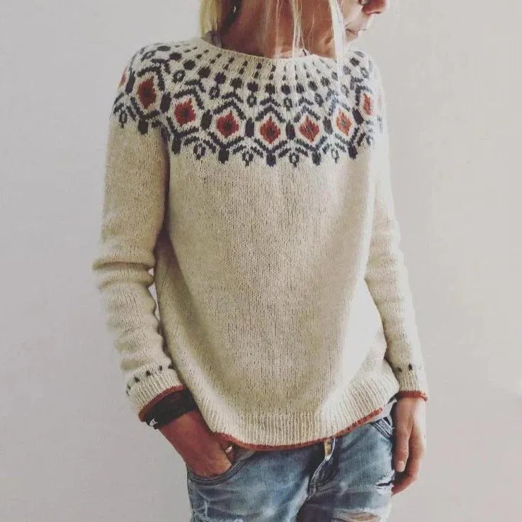 Dalia damestrui met Fair Isle-patroon