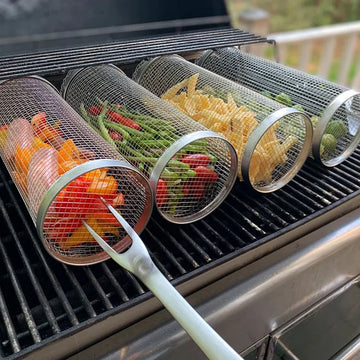 Roterende BBQ Basket van Roestvrij Staal