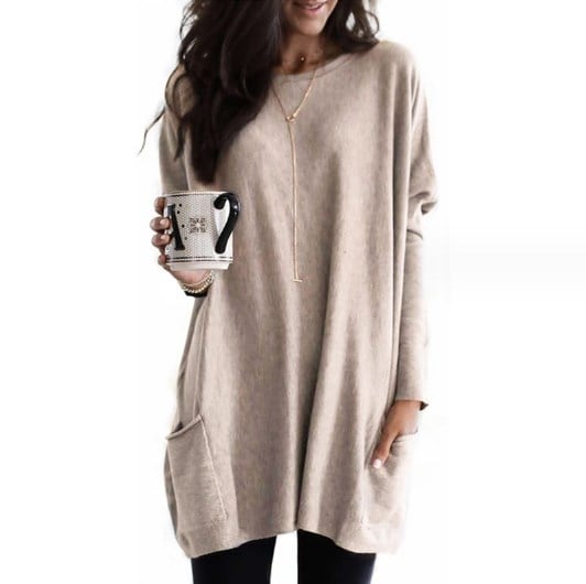 Comfortabele lange Sweater Met Zakken - Noa
