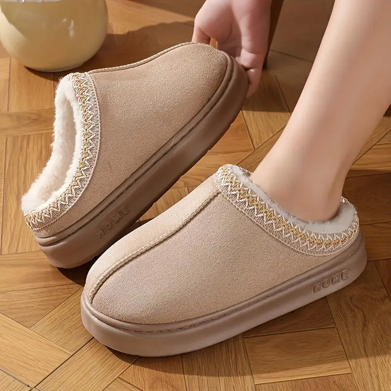 Geruite Gezellige Slippers – zachte fleece Voering, Antislip EVA Zool, Voor Binnencomfort – Verkrijgbaar in Zwart & Bruin