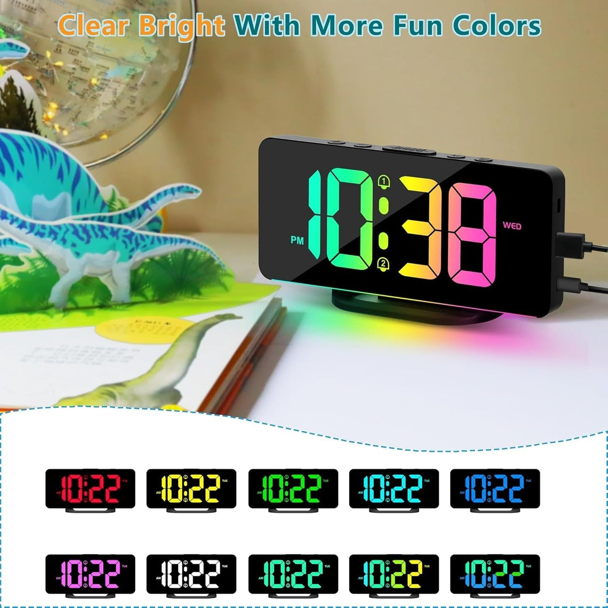 Digitale klok met seconden en groot 10-inch display voor ouderen met kalender, dag en datum