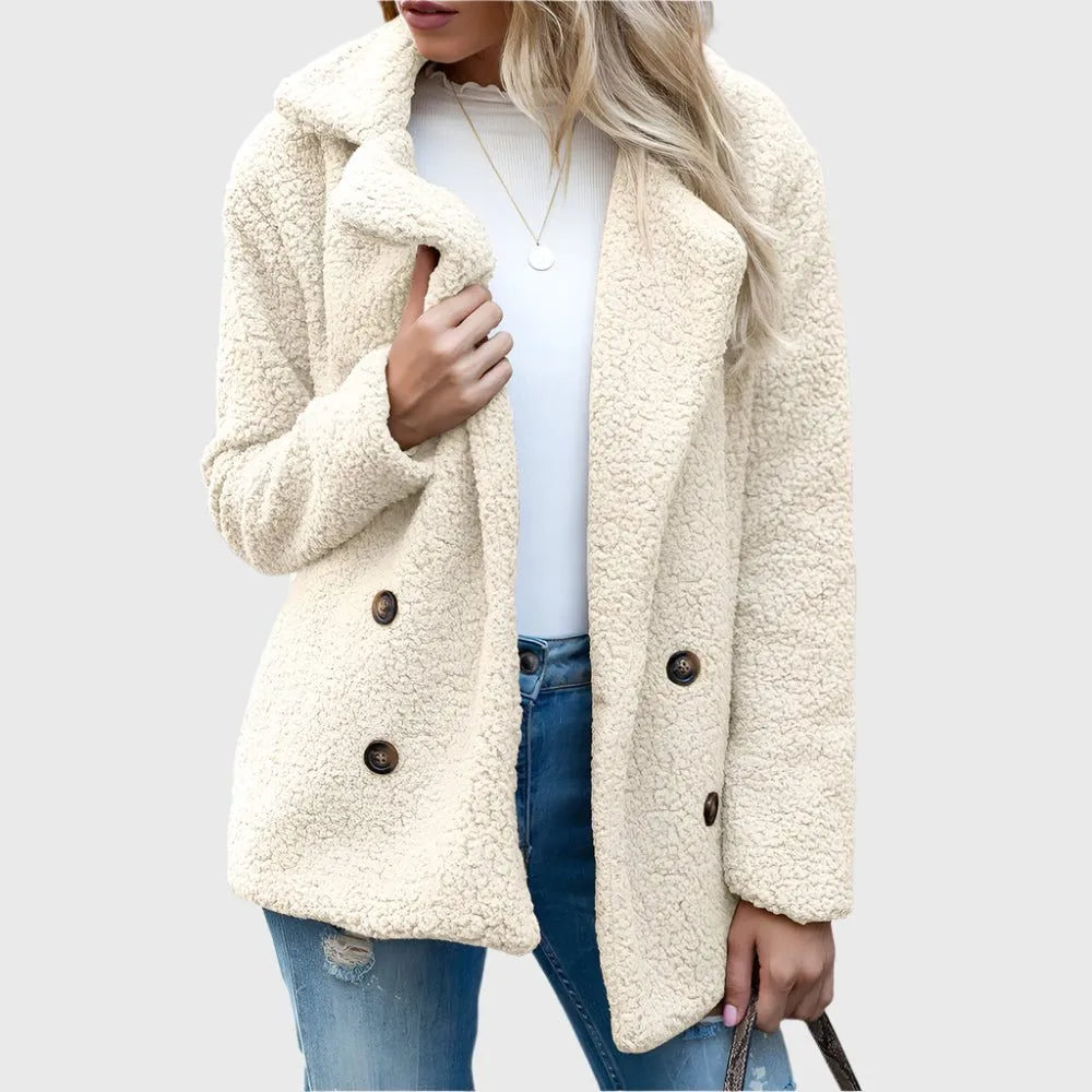 Dorothy double-breasted sherpajack voor dames