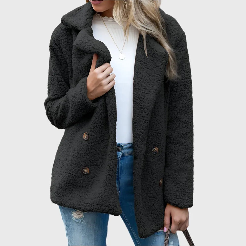 Dorothy double-breasted sherpajack voor dames