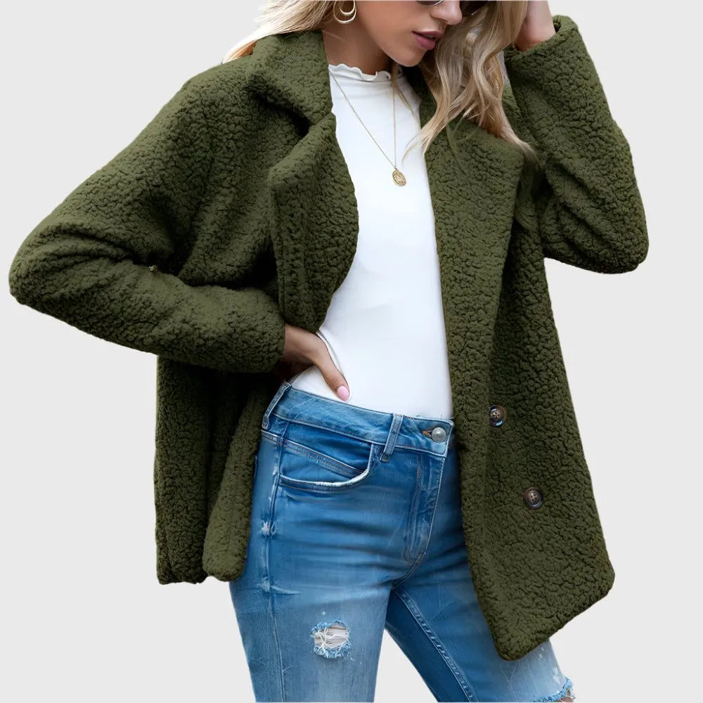 Dorothy double-breasted sherpajack voor dames