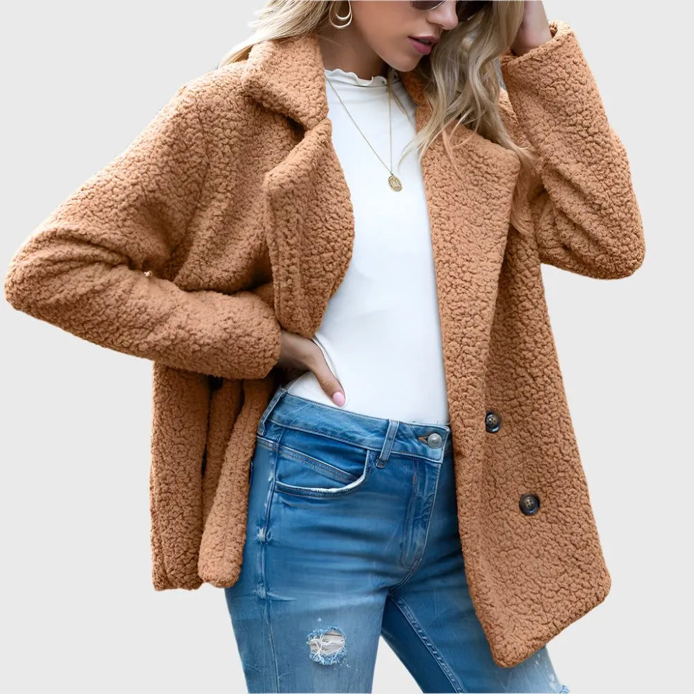 Dorothy double-breasted sherpajack voor dames