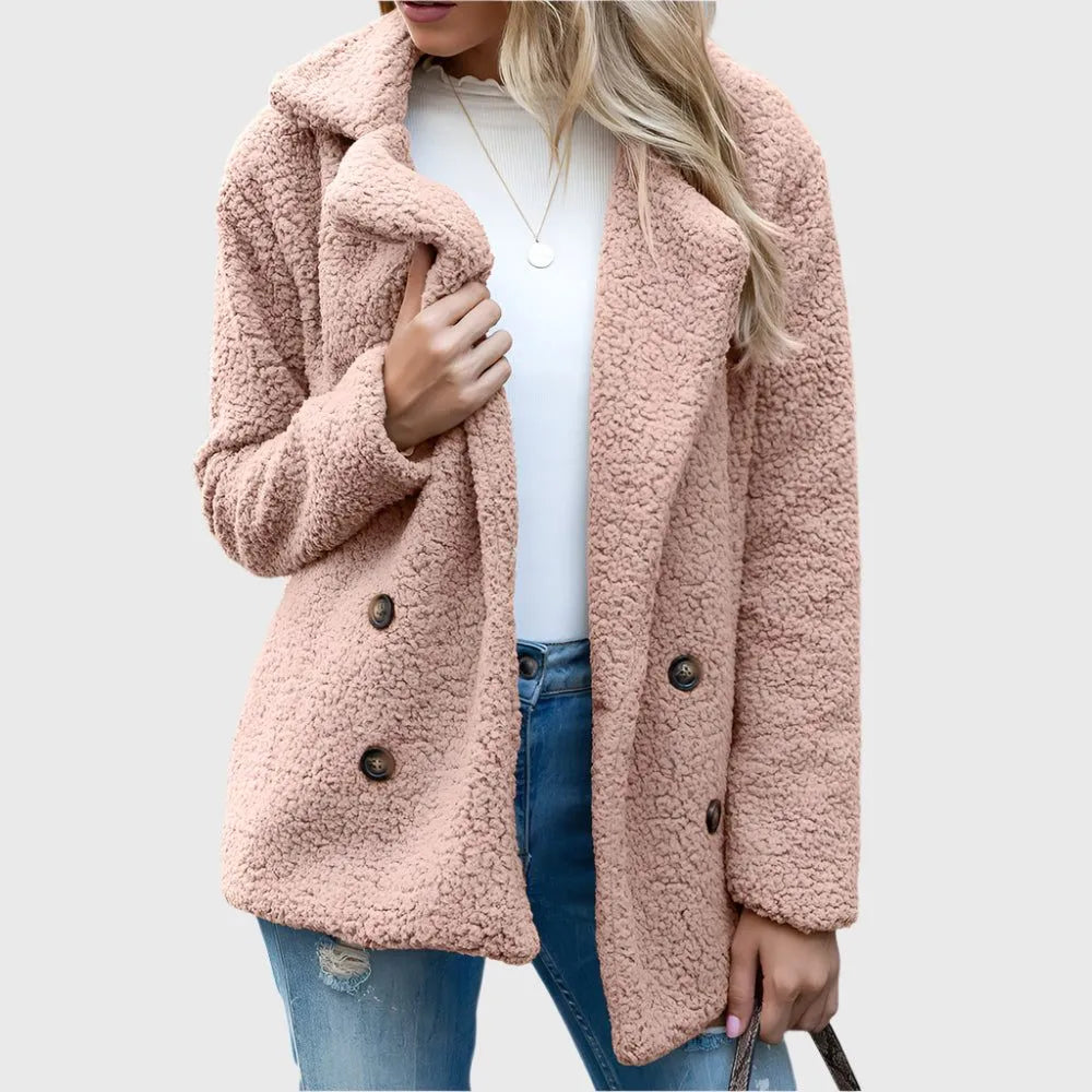Dorothy double-breasted sherpajack voor dames