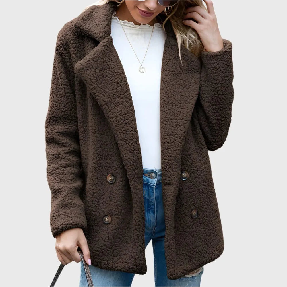 Dorothy double-breasted sherpajack voor dames