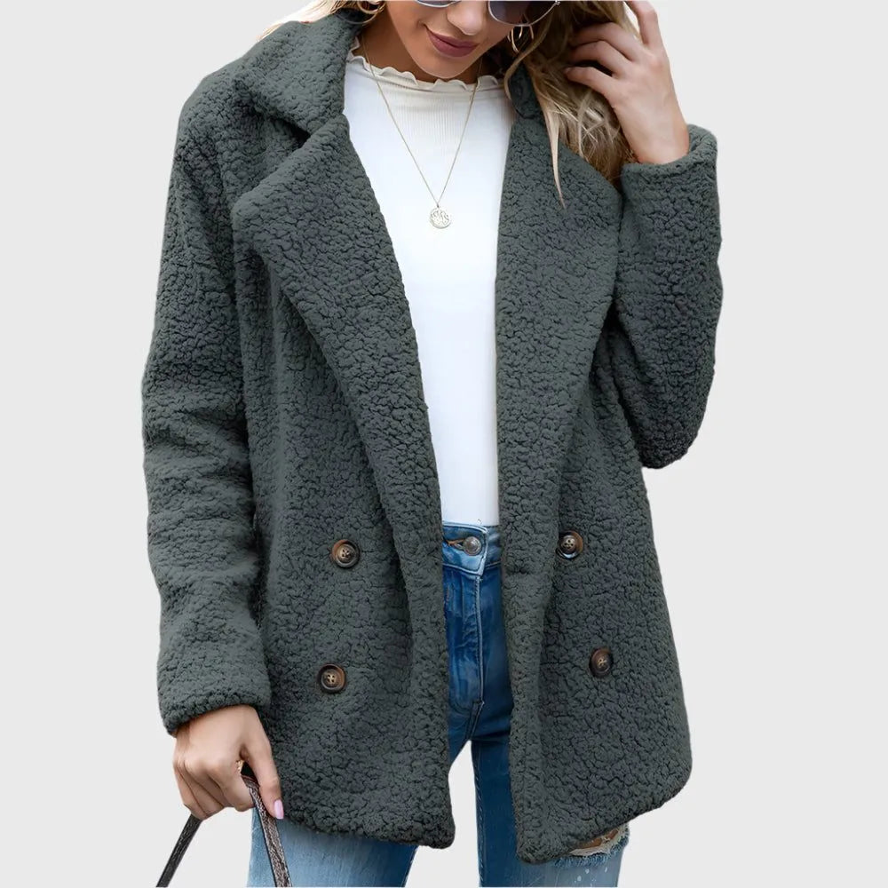 Dorothy double-breasted sherpajack voor dames