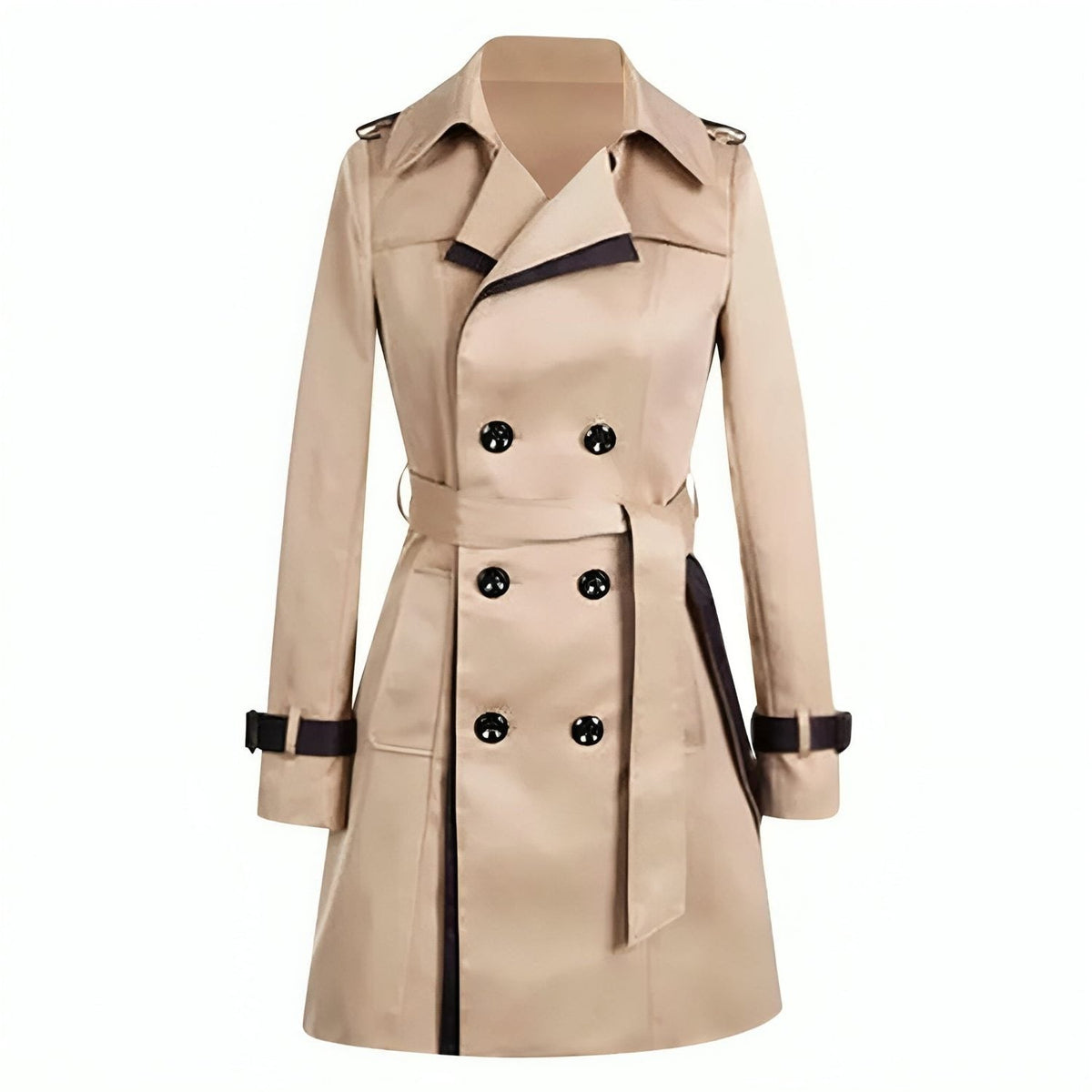 Dubbelrijige trenchcoat met inkeepkraag voor dames