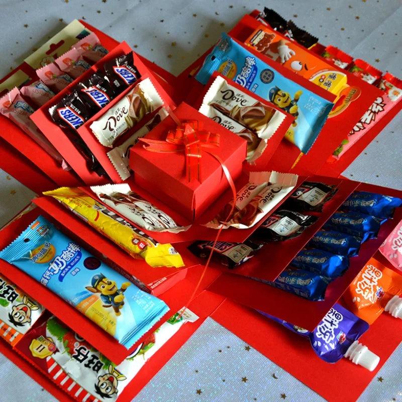 Explosiedoos voor cadeaus en herinneringen