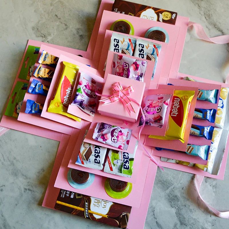 Explosiedoos voor cadeaus en herinneringen