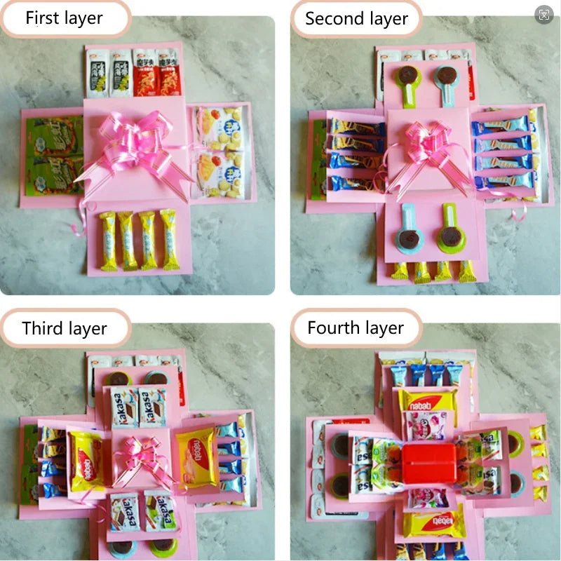 Explosiedoos voor cadeaus en herinneringen