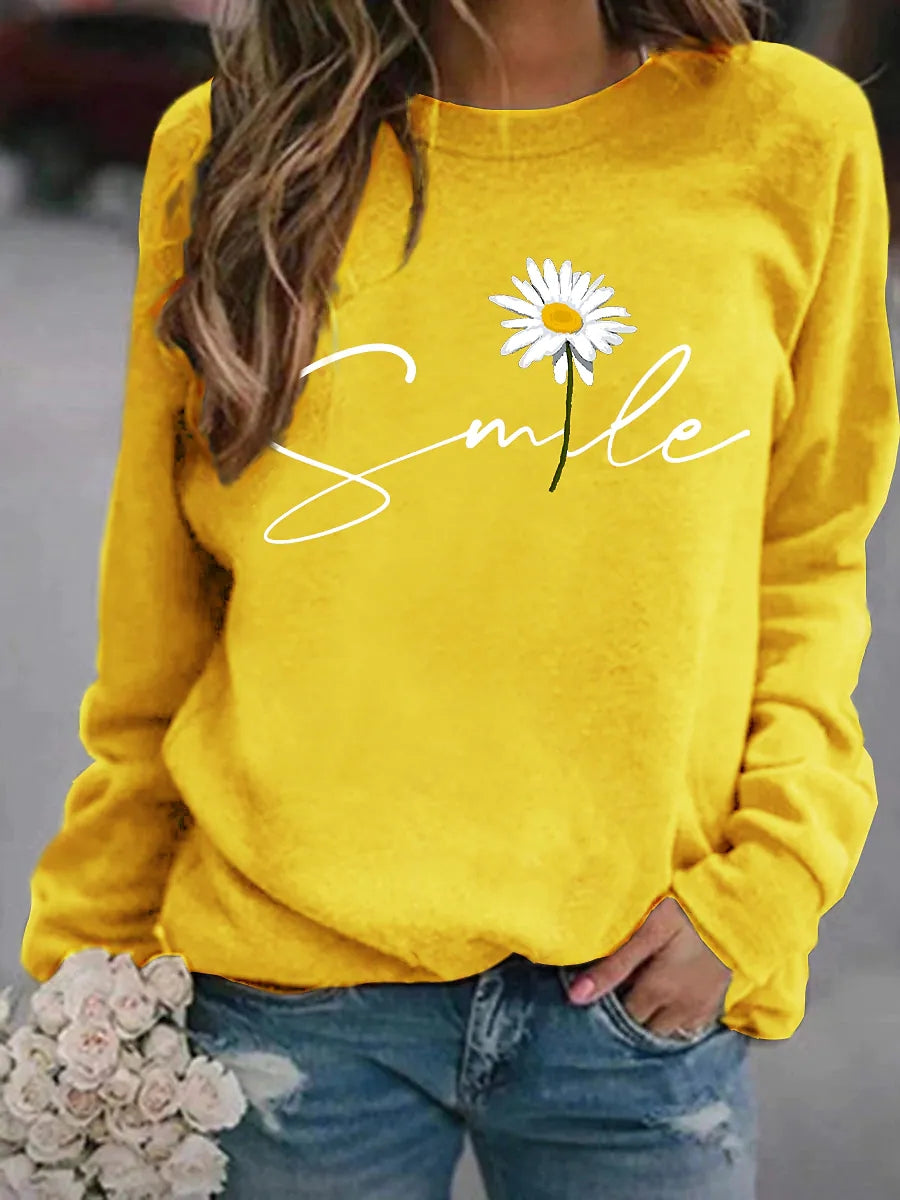 Comfortabele Dames Trui Met Print - Sunny