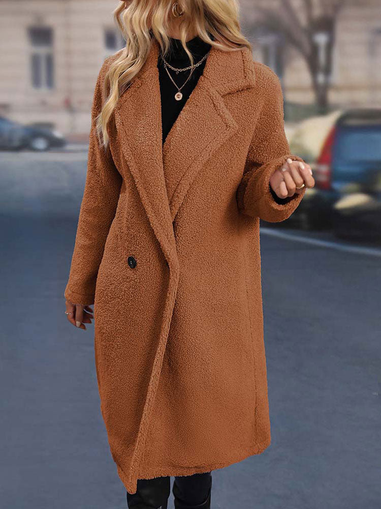 Lange Teddy Winterjas Voor Dames - Faux