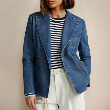 chique spijker blazer met knopen dames elegant comfortabel zomerjas vrouwen dames