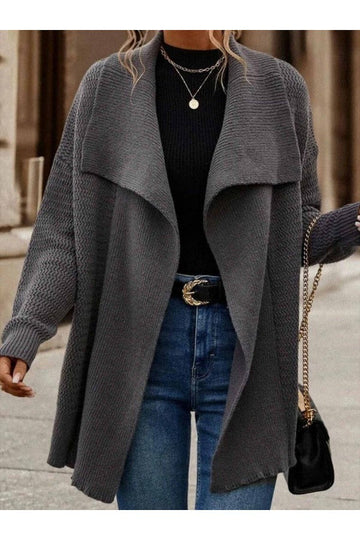 Oversized gebreid vest met sjaalkraag voor dames