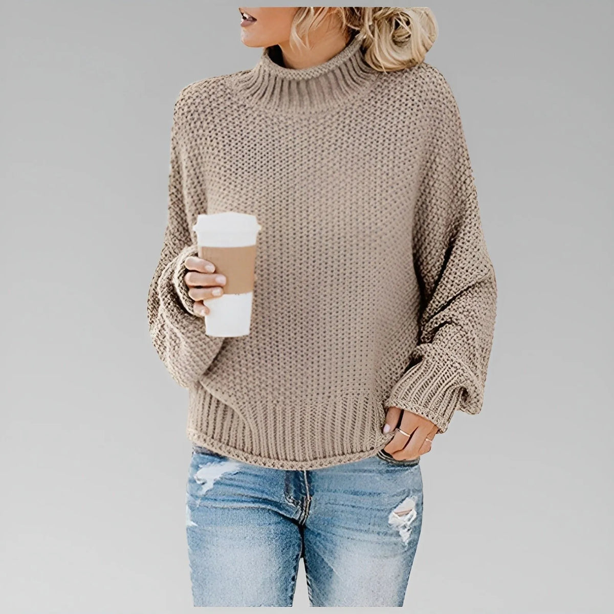 Dulcie grofgebreide oversized coltrui voor dames