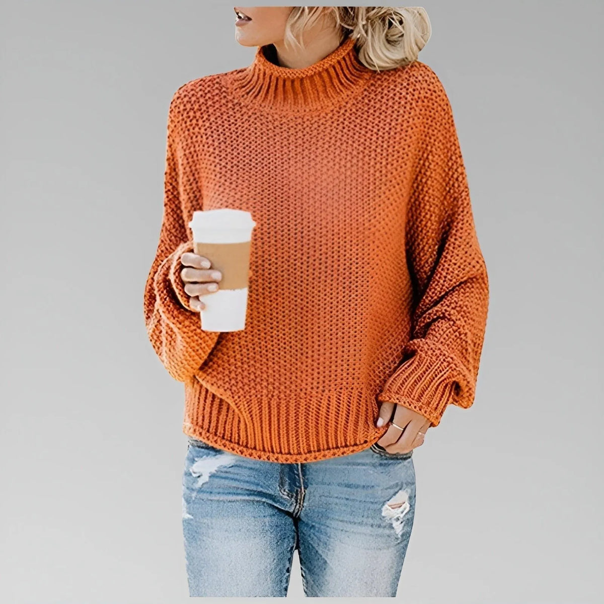 Dulcie grofgebreide oversized coltrui voor dames