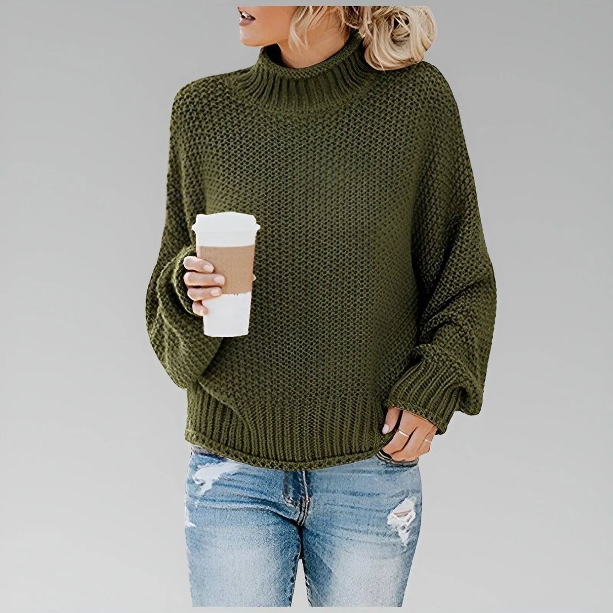Dulcie grofgebreide oversized coltrui voor dames