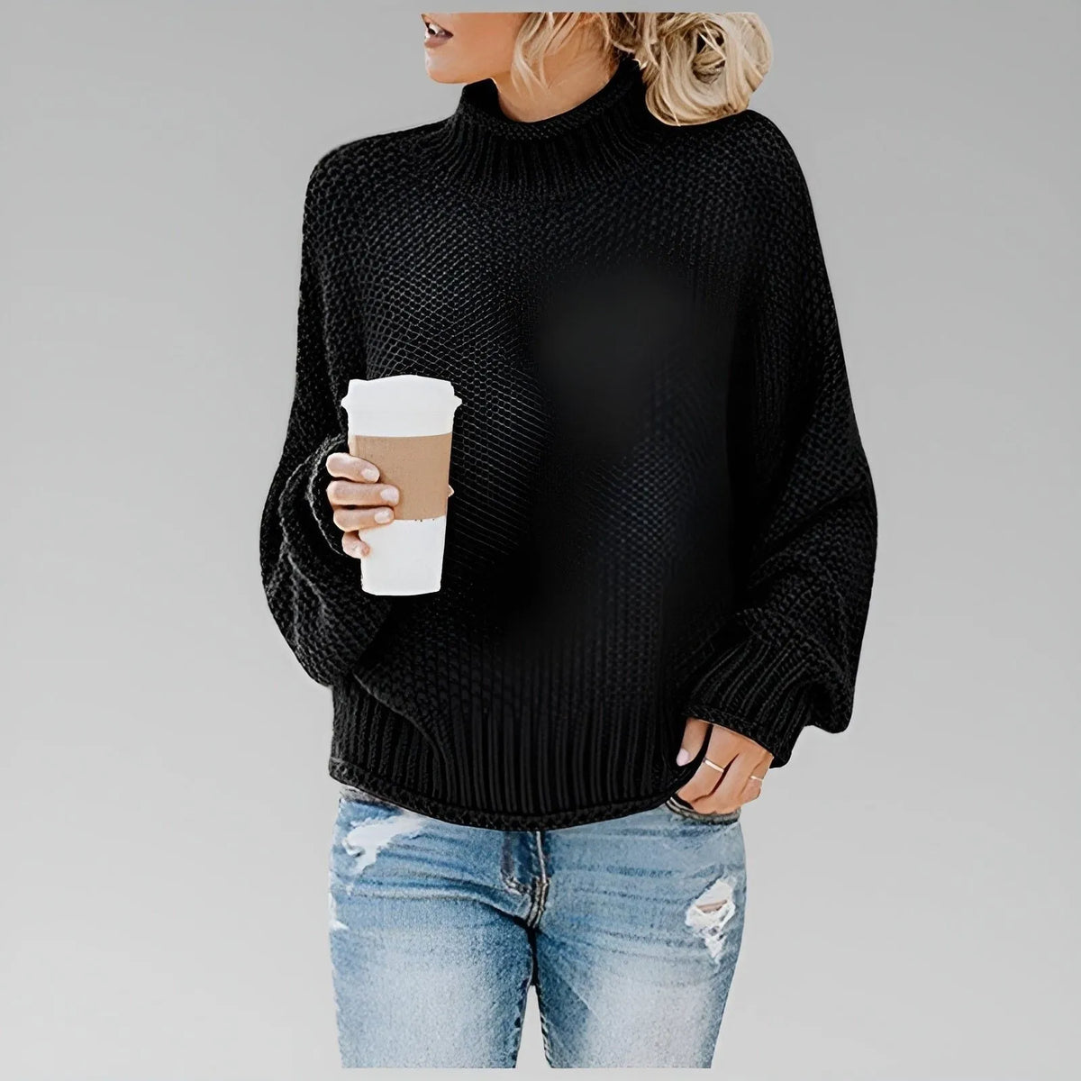 Dulcie grofgebreide oversized coltrui voor dames