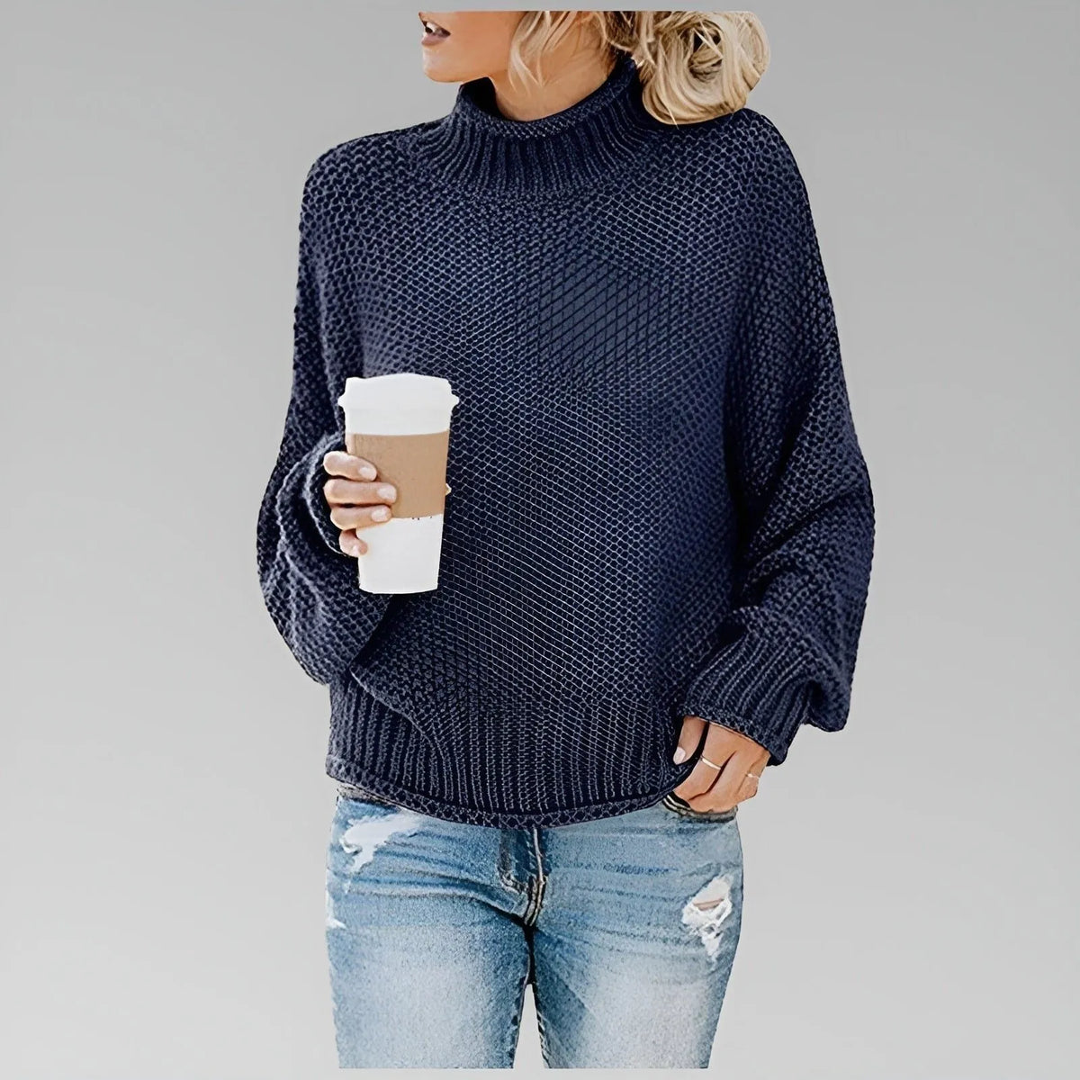Dulcie grofgebreide oversized coltrui voor dames
