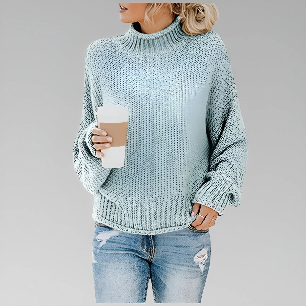 Dulcie grofgebreide oversized coltrui voor dames