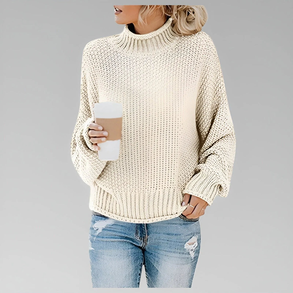 Dulcie grofgebreide oversized coltrui voor dames