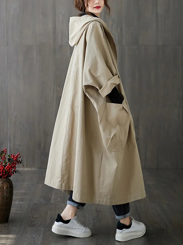 Lange waterafstotende Trenchcoat Voor Dames