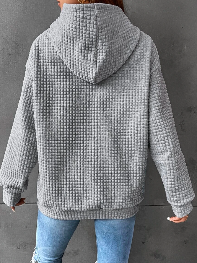 Comfortabel Plain Hoodie Voor Dames