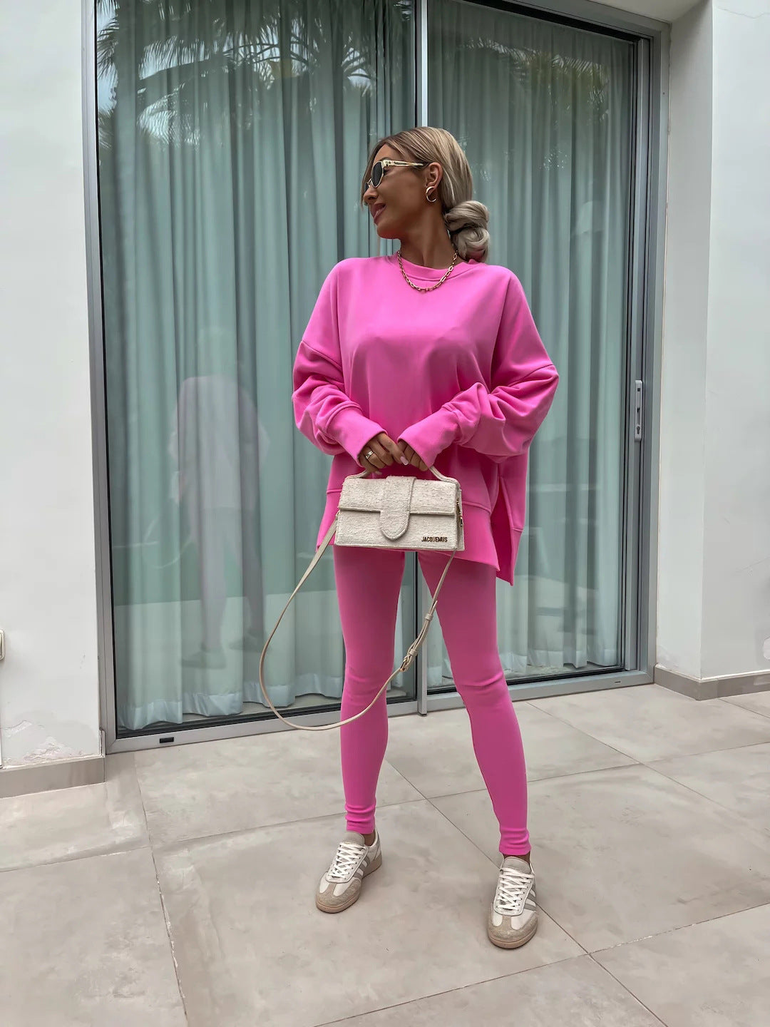 Elegante Lounge Set met Hoodie en Strakke Broek